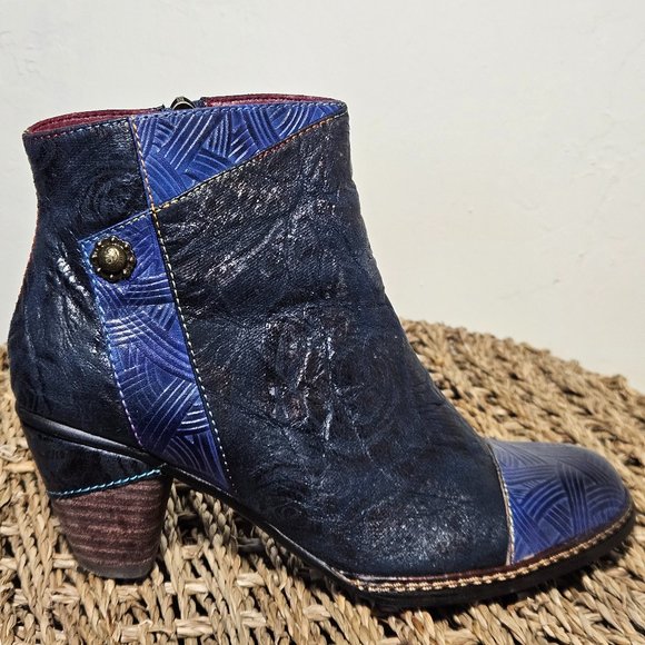 L'artiste by Spring Step Shoes - L'ARTISTE BY SPRING STEP Blue Ankle Boots, Women's size 8